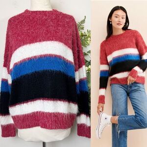 Anthropologie Raga Taylor Pullover Sweater | Multicolor Stripe | Size medium